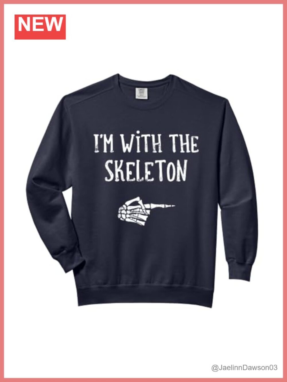 Skeleton Matching Couple Sweatshirt Halloween Relaxed Fit Cotton Blend